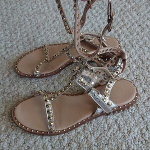 Ash Play 2 Gladiator gold tone Sandal size 8